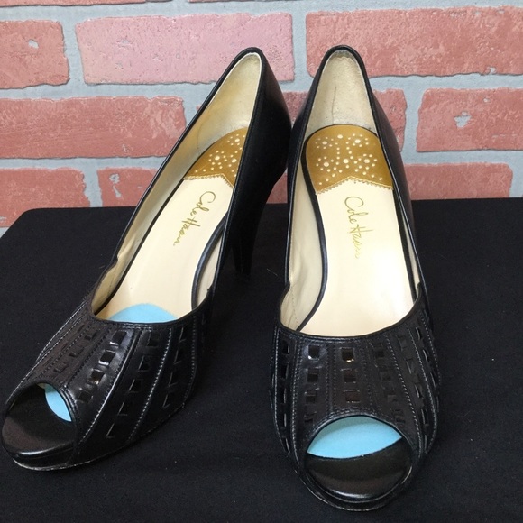 Cole Haan women’s shoes 8B heels peep toe (SB2) - Picture 3 of 9